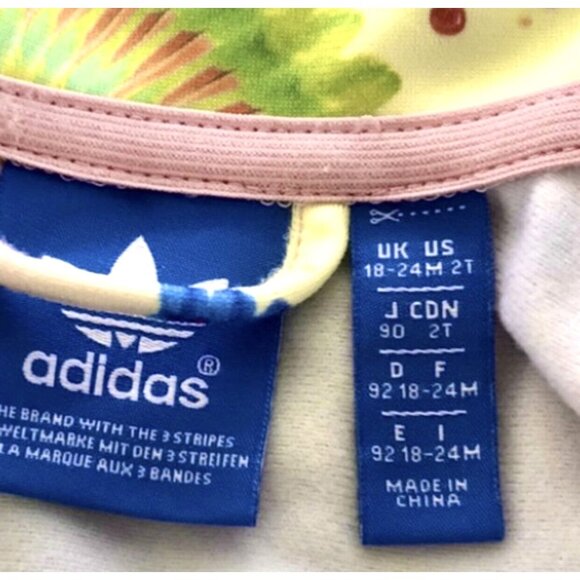 HTF Pattern Adidas Originals Pink Firebird Flower Trefoil Track Jacket Size 2T - Picture 3 of 8